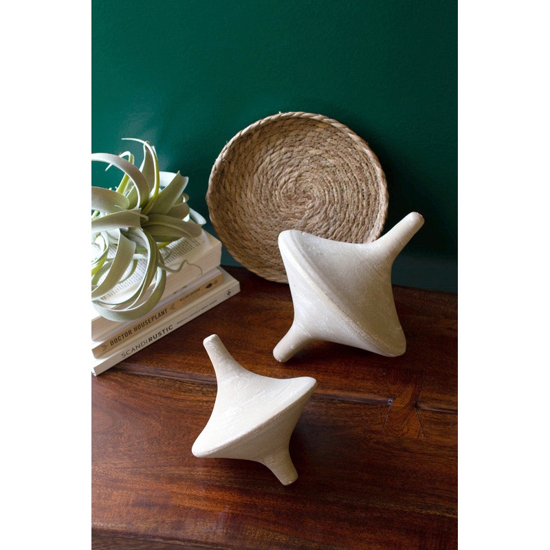 Grey-Wash Clay Tops Set Of 2 By Kalalou