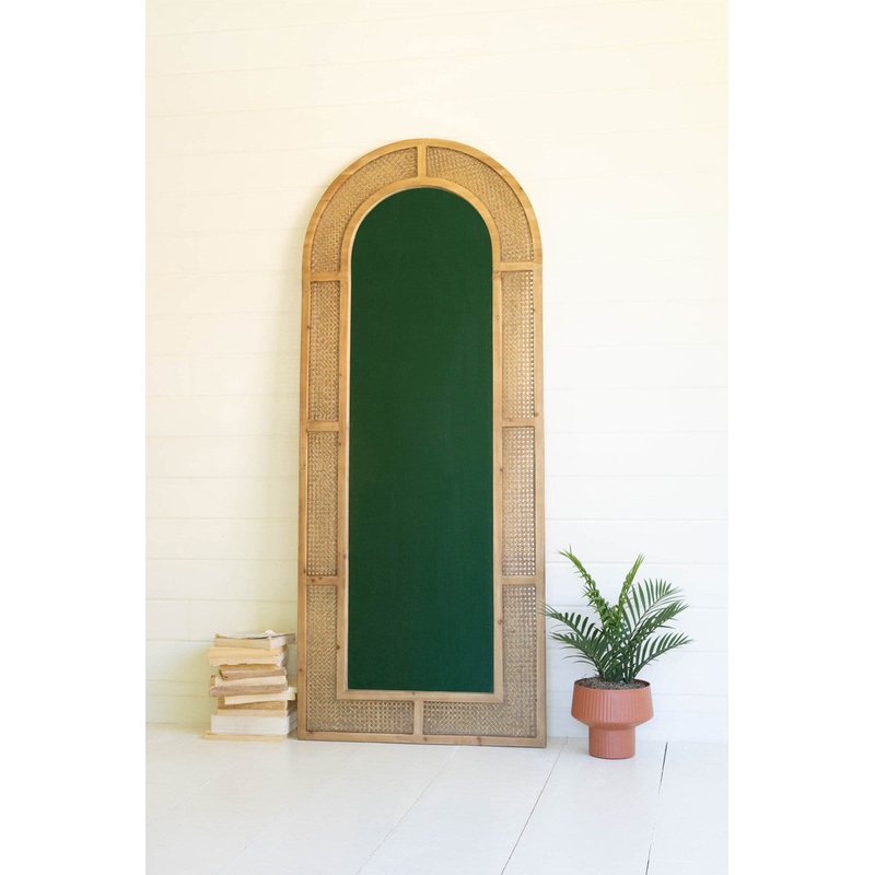 Woven Arched Rattan Framed Wall Mirror - Large By Kalalou