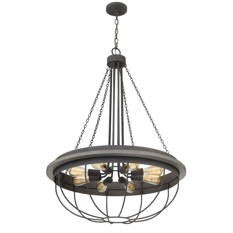 60W X 8 Nixa Metal Chandelier (Edison Bulbs Not Included), Dove Grey By Cal Lighting