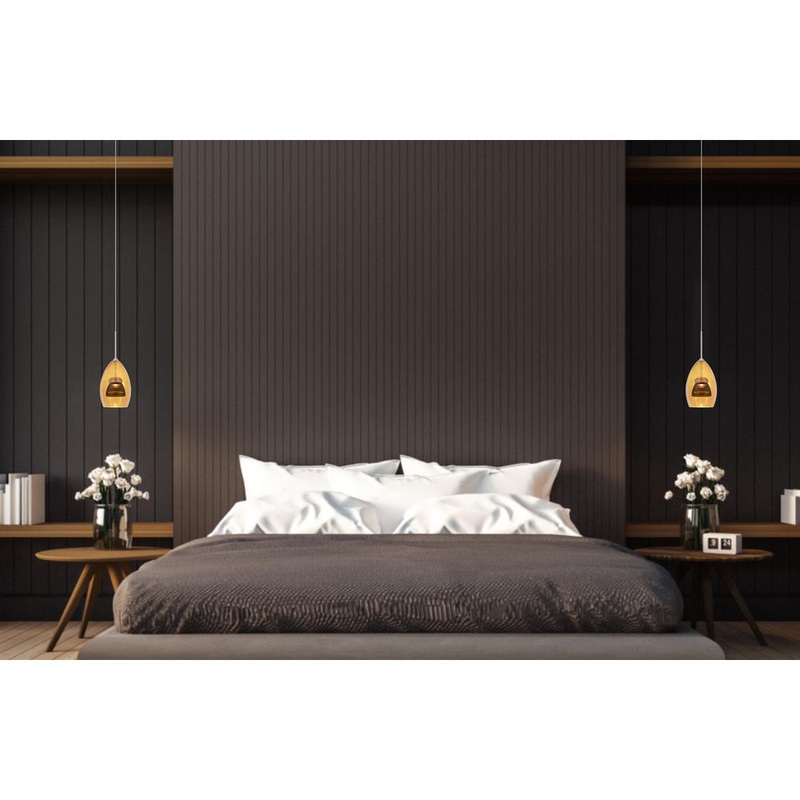 Integrated Dimmable Led Double Glass Mini Pendant Light. 6W, 450 Lumen, 3000K, Amber/Smoke By Cal Lighting