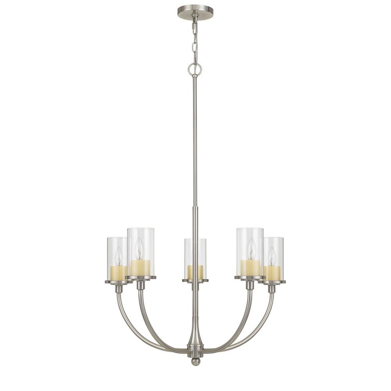 Jervis Metal Chandelier With Glass Shades By Cal Lighting
