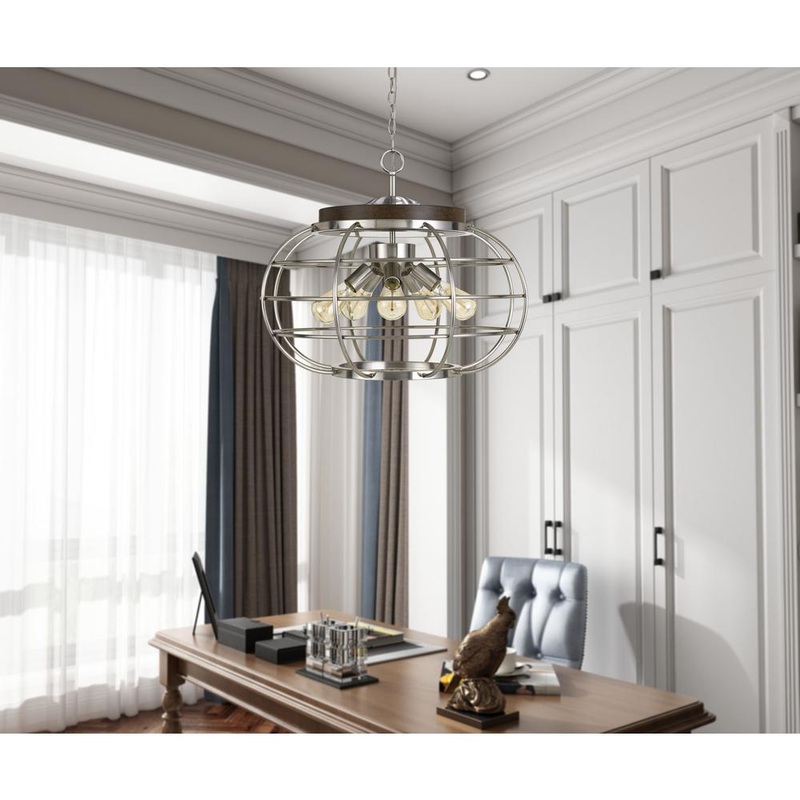 Liberty Metal Chandelier (Edison Bulbs Not Included), Fx37195 By Cal Lighting