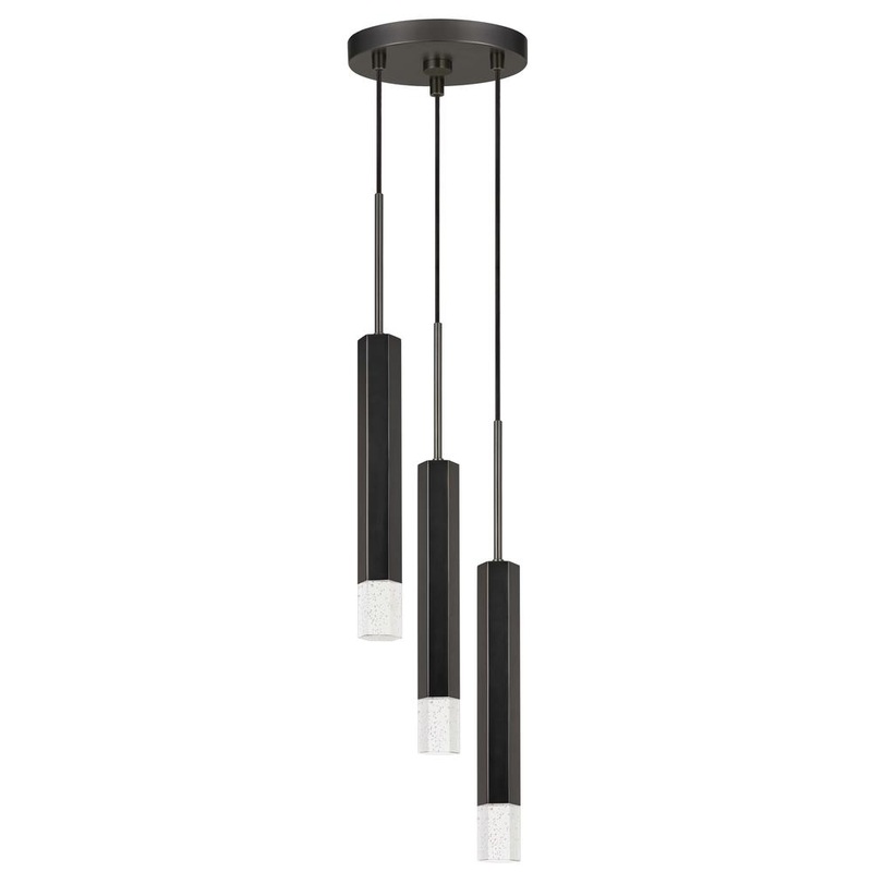 Troy Integrated Led Dimmable Hexagon Aluminum Casted 3 Lights Pendant With Glass Diffuser, Fx37233Pgm By Cal Lighting
