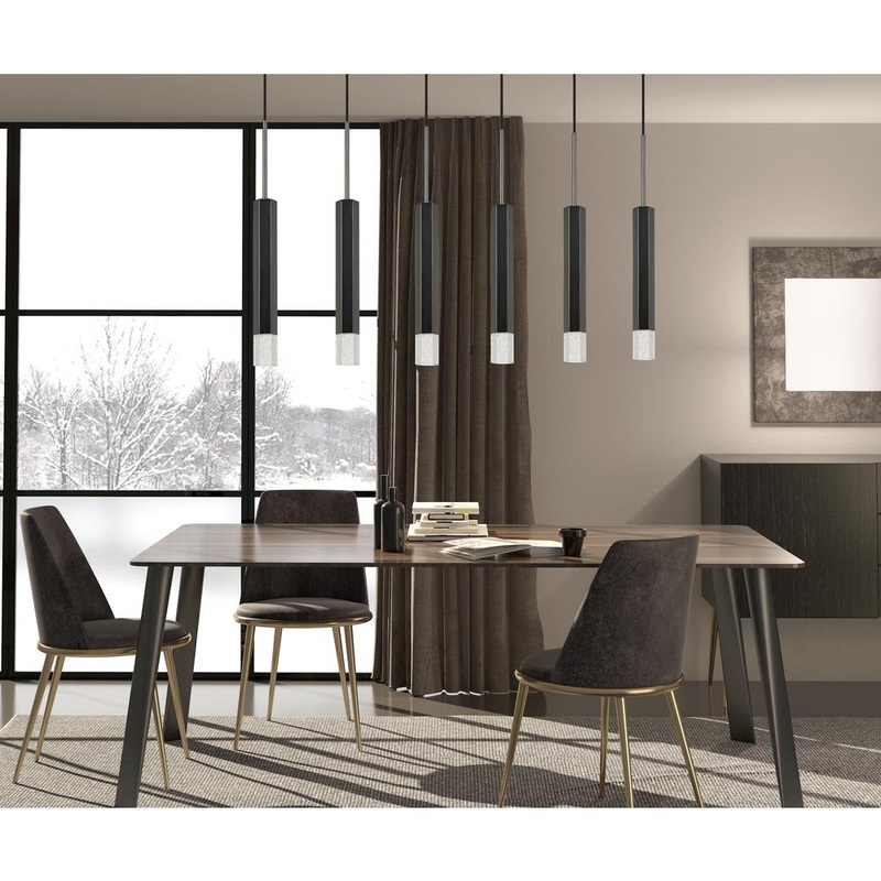 Troy Integrated Led Dimmable Hexagon Aluminum Casted 6 Lights Pendant With Glass Diffuser By Cal Lighting