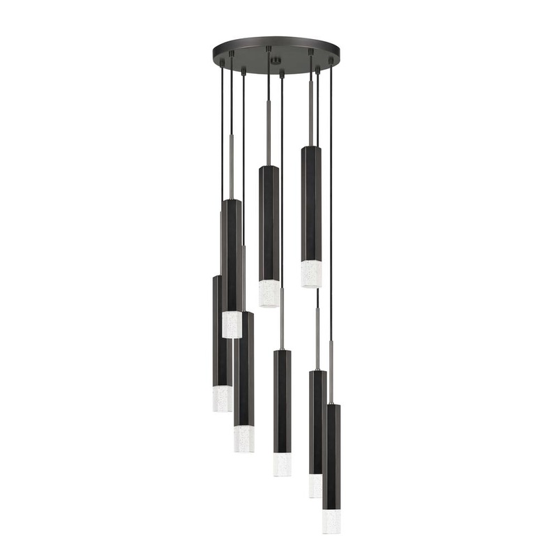 Troy Integrated Led Dimmable Hexagon Aluminum Casted 8 Lights Pendant With Glass Diffuser, Fx37238Pgm By Cal Lighting