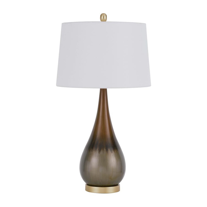 150W 3 Way Carmi Metal Table Lamp With Hardback Taper Drum Fabric Shade By Cal Lighting