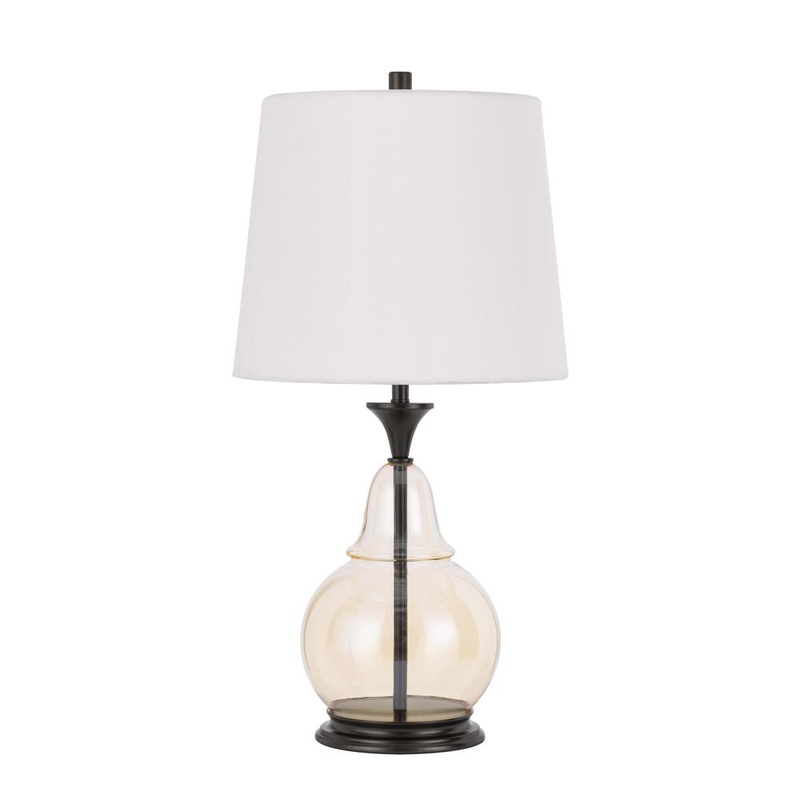 150W 3 Way Kittery Glass Table Lamp With Hardback Fabric Shade By Cal Lighting