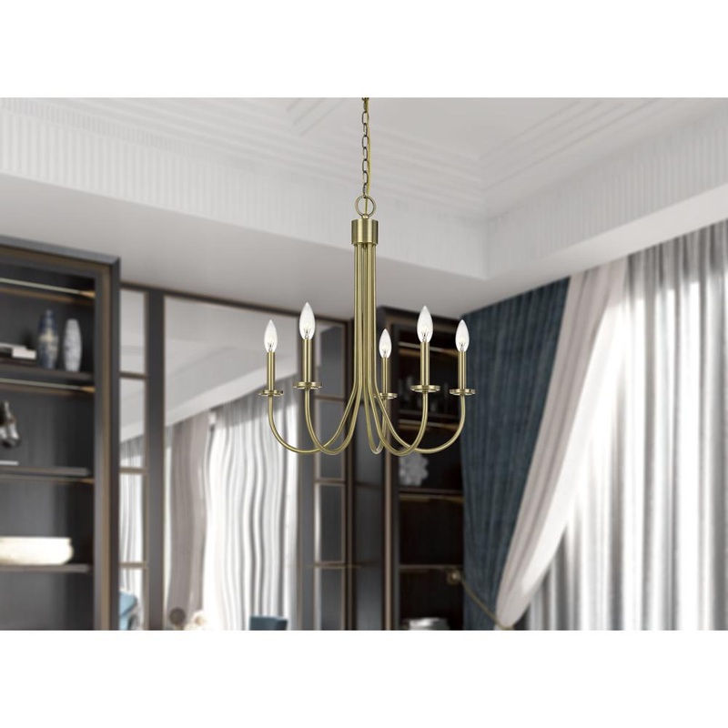 60W X 5 Spiez Metal Chandelier By Cal Lighting