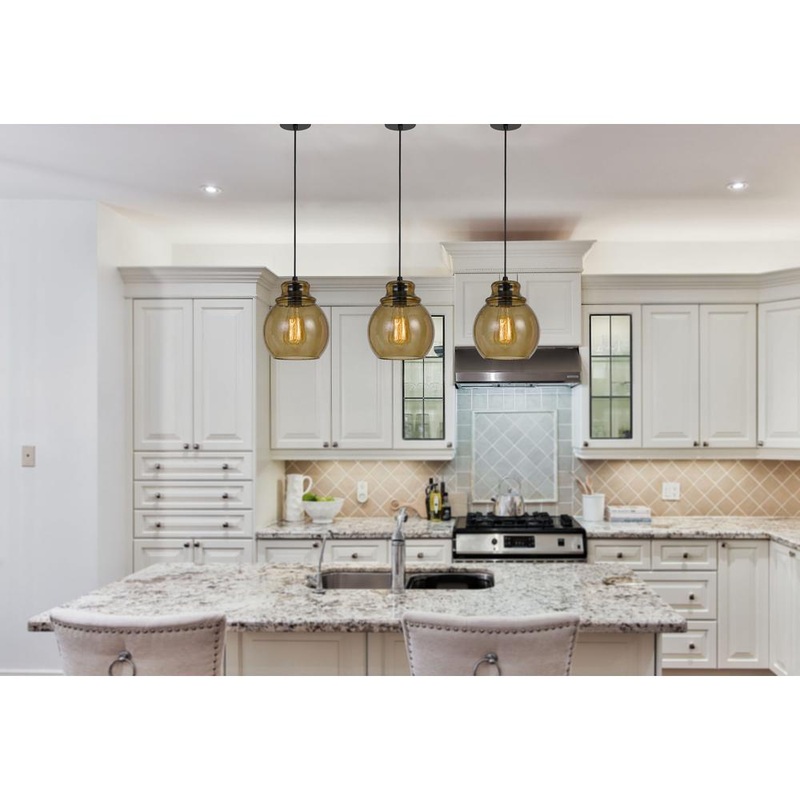 60W Aversa Rippled Glass Pendant (Edison Bulb Not Included) By Cal Lighting