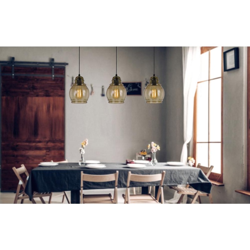 60W Teramo Rippled Glass Pendant (Edison Bulb Not Included) By Cal Lighting