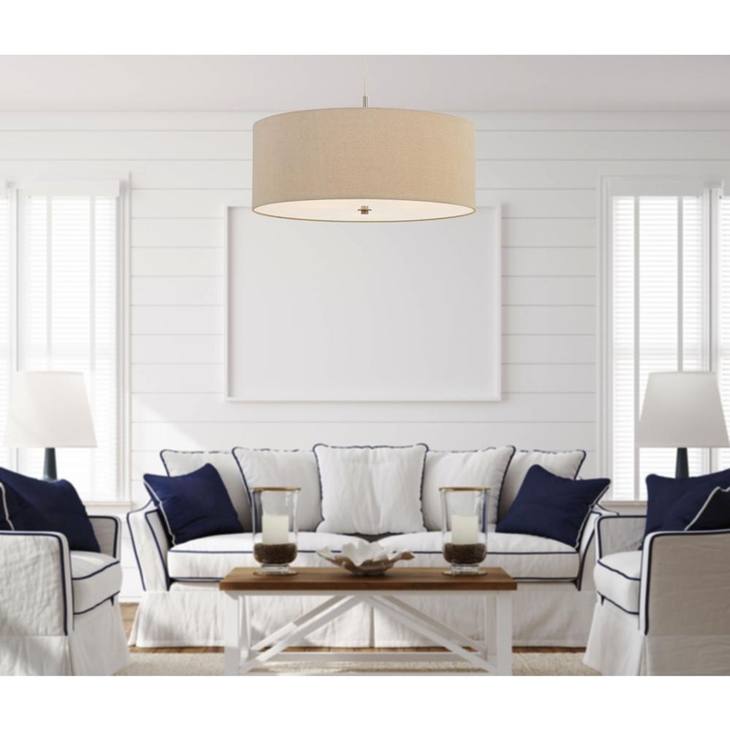 60W X 3 Addison Drum Pendant Fixture. Dia:24" By Cal Lighting