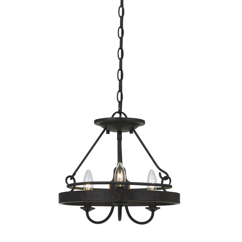 60W X 3 Helena Metal 2 In 1 Pendant/Semi Flush Mount Fixture By Cal Lighting