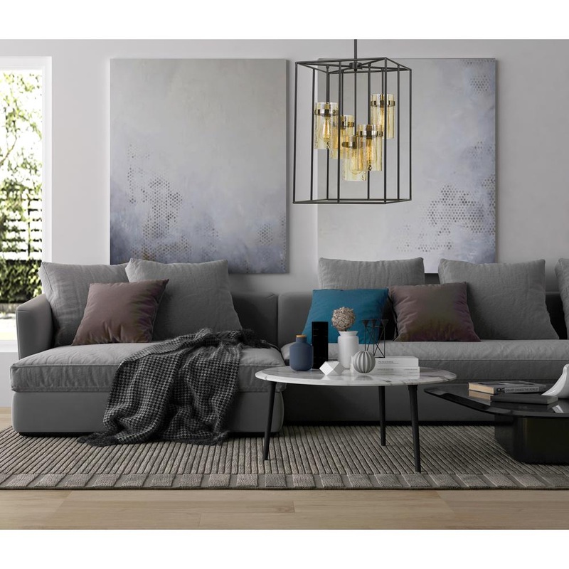60W X 5 Cremona Glass Pendant Fixture (Edison Bulbs Not Included) By Cal Lighting