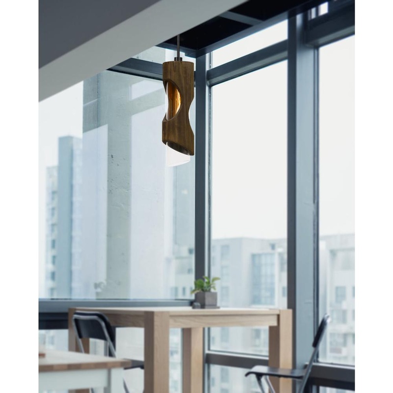 60W Zamora Wood Pendant With Clear Glass Shade (Edison Bulb Not Included) By Cal Lighting