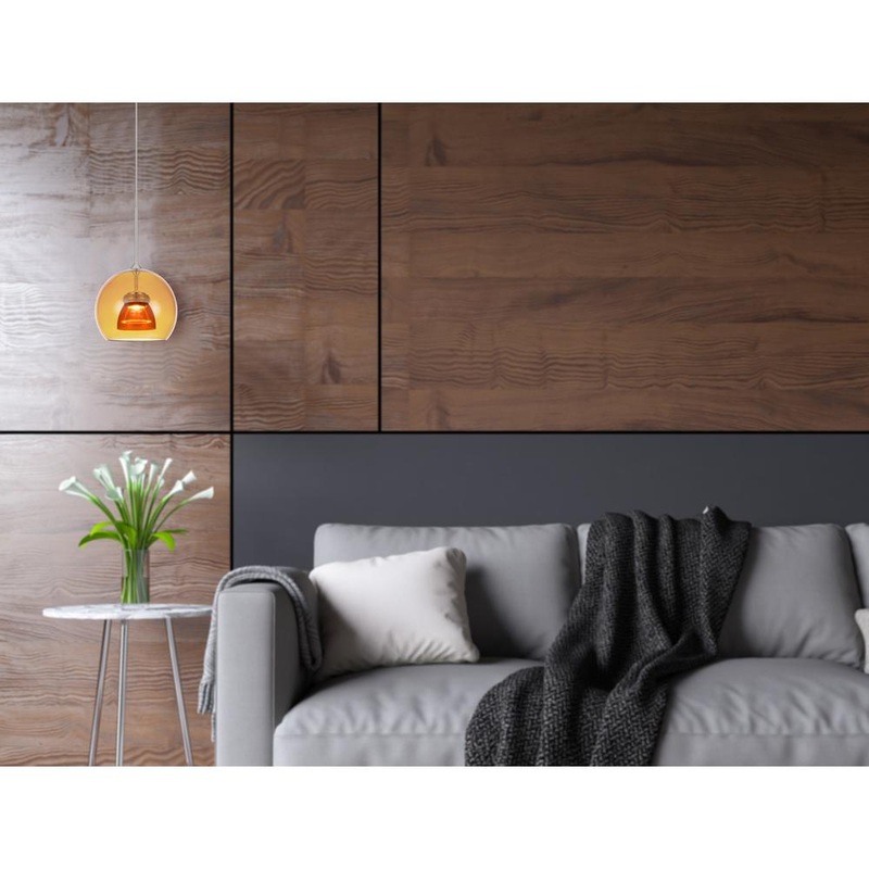 Integrated Dimmable Led Double Glass Mini Pendant Light. 6W, 450 Lumen, 3000K Inamber/Yellow By Cal Lighting