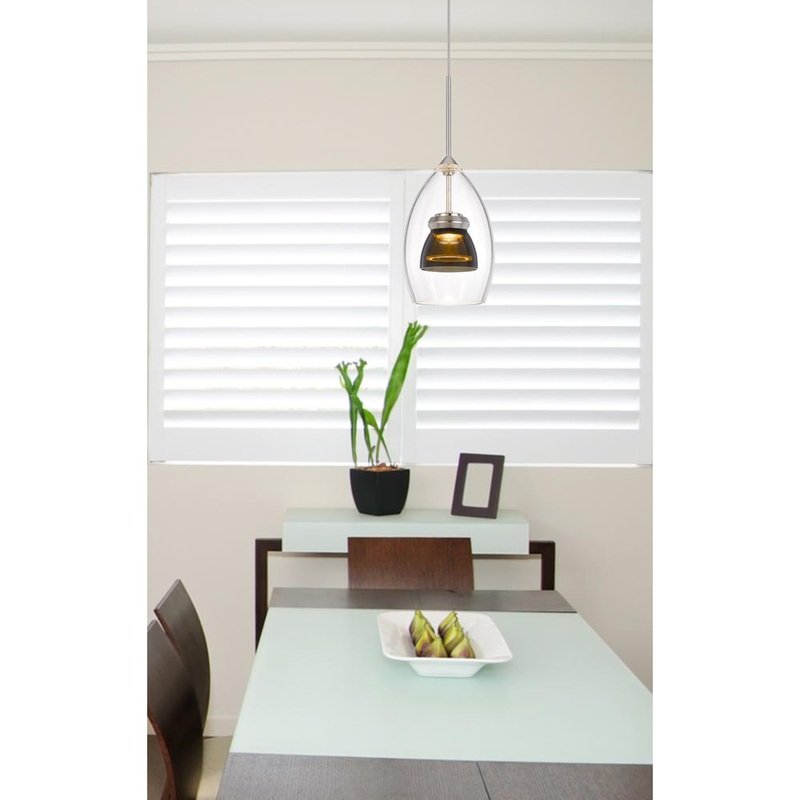 Integrated Dimmable Led Double Glass Mini Pendant Light. 6W, 450 Lumen, 3000K, Smoked By Cal Lighting