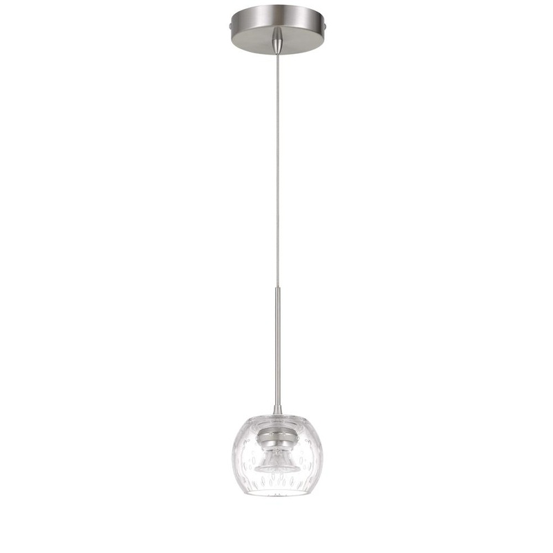 Ithaca 3000K, 8W, 700 Lumen, 90 Cri Dimmable Led Glass Mini Pendant With Clear Bulbbed Glass By Cal Lighting