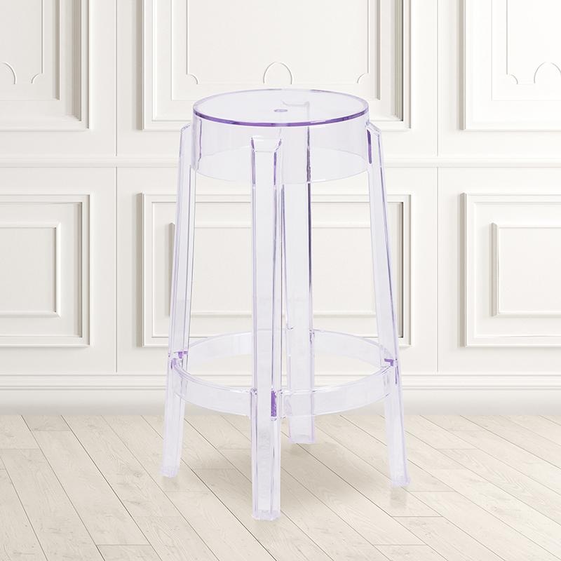 25.75'' High Transparent Counter Height Stool By Flash Furniture
