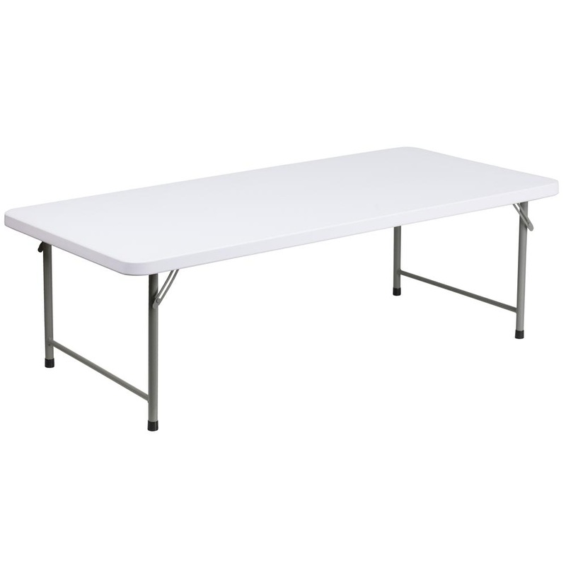 4.93-Foot Kid'S Granite White Plastic Folding Table By Flash Furniture