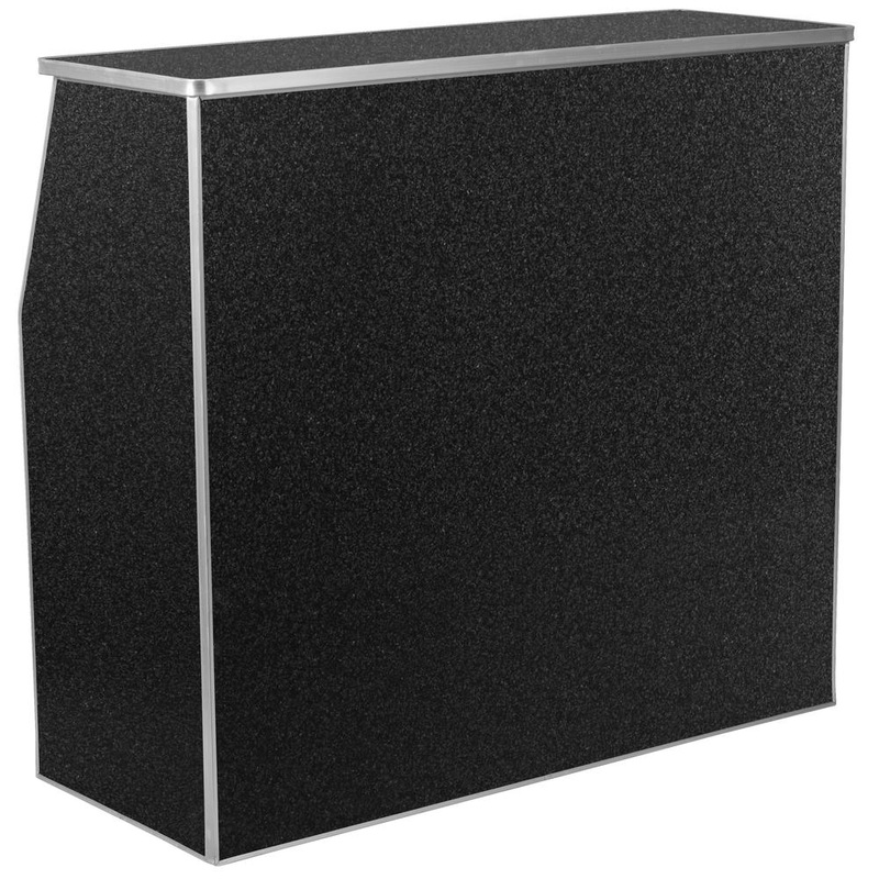 4' Black Marble Laminate Foldable Bar By Flash Furniture