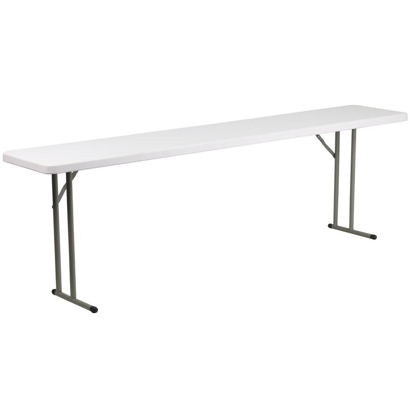 8-Foot Granite White Plastic Folding Training Table By Flash Furniture
