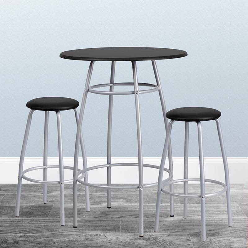 Bar Height Table Set With Padded Stools By Flash Furniture