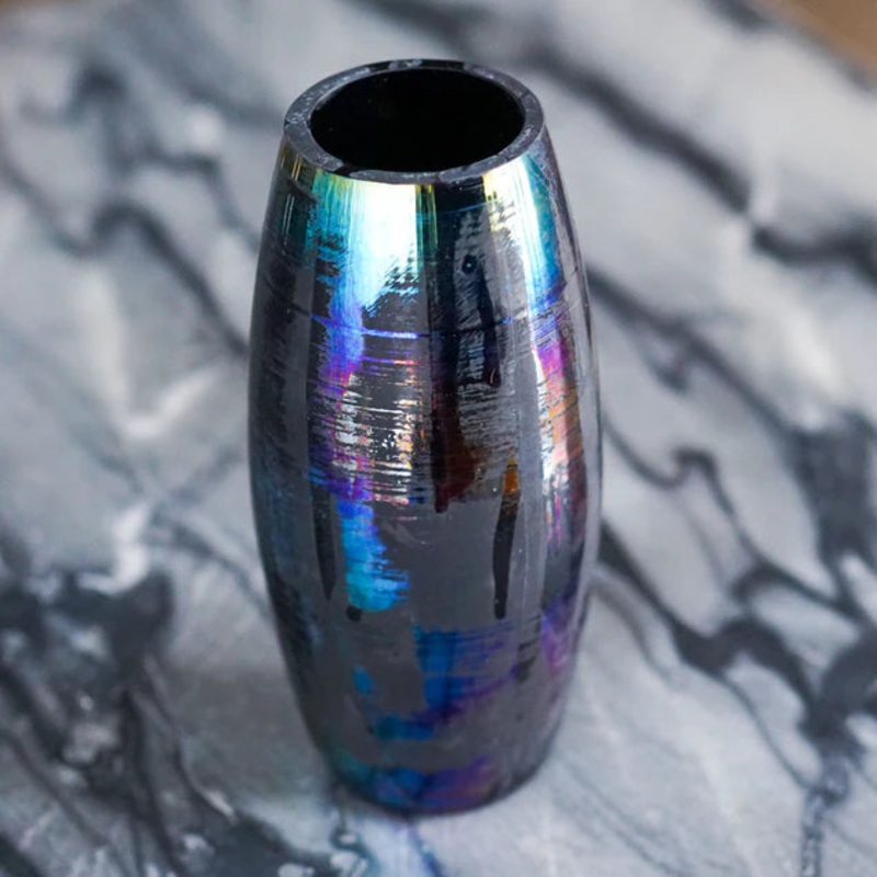 Rainbow Glass 8"H Vase By Gold Leaf Design Group