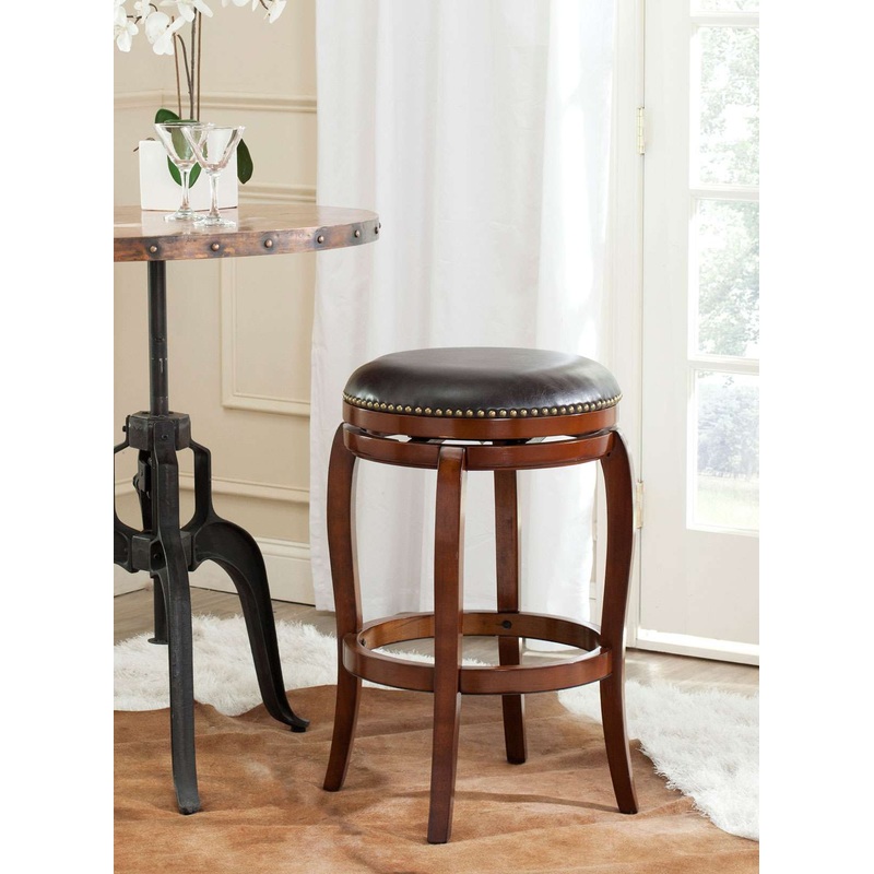 Safavieh Nuncio Swivel Bar Stool - Walnut