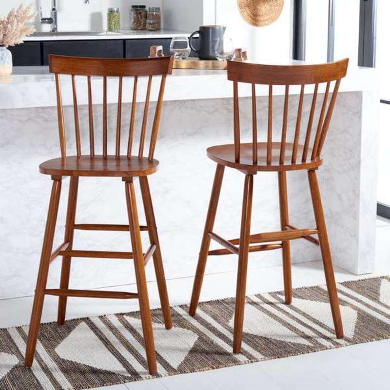 Safavieh Providence Bar Stool Set Of 2 - Walnut