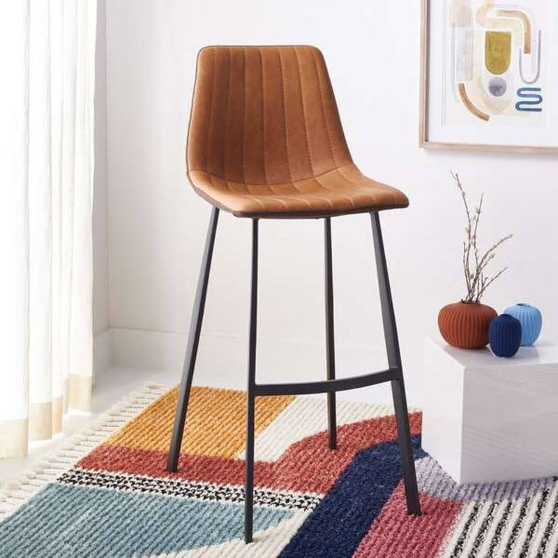 Safavieh Rhyatte Bar Stool - Cognac