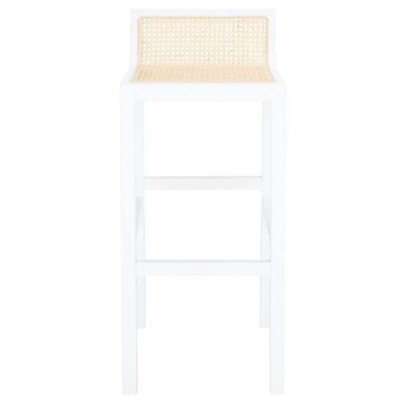 Safavieh Saito Low Back Cane Bar Stool - White