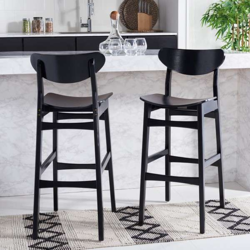 Safavieh Thaxton Bar Stool Set Of 2 - Black