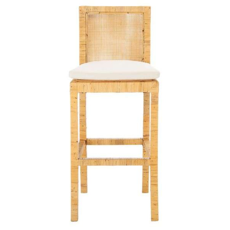 Safavieh Tojo Cane Bar Stool W/ Cushion - Natural