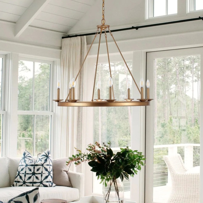 Safavieh Fauna 8Lt Chandelier - Gold Painted