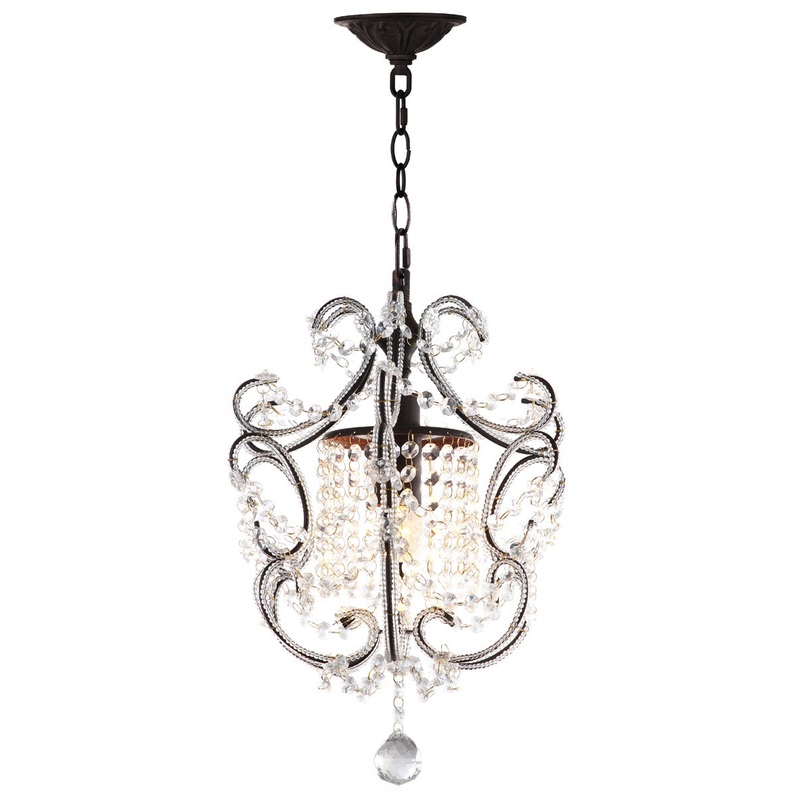 Safavieh Luna 1 Light Brown 12-Inch Dia Adjustable Chandelier - Brown