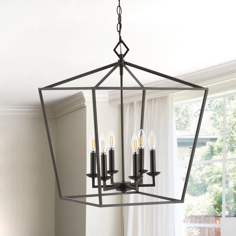 Safavieh Velsa 6Lt Pendant - Oil Rubbed Bronze (Black)