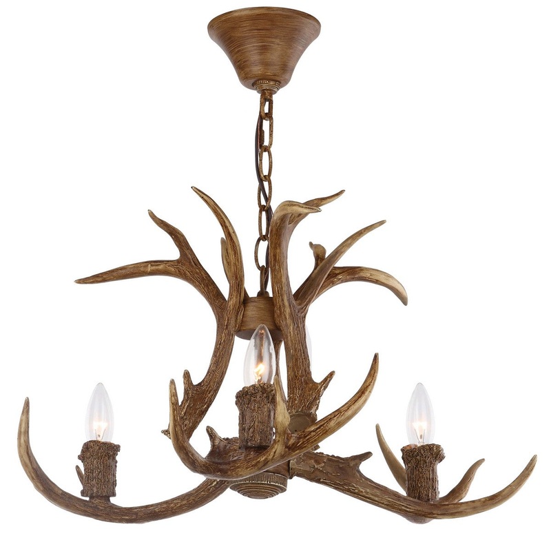 Safavieh Makani 21.5-Inch Dia Antler Chandelier - Brown