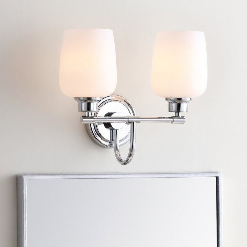 Safavieh Rayden Two Light Bathroom Sconce - Chrome