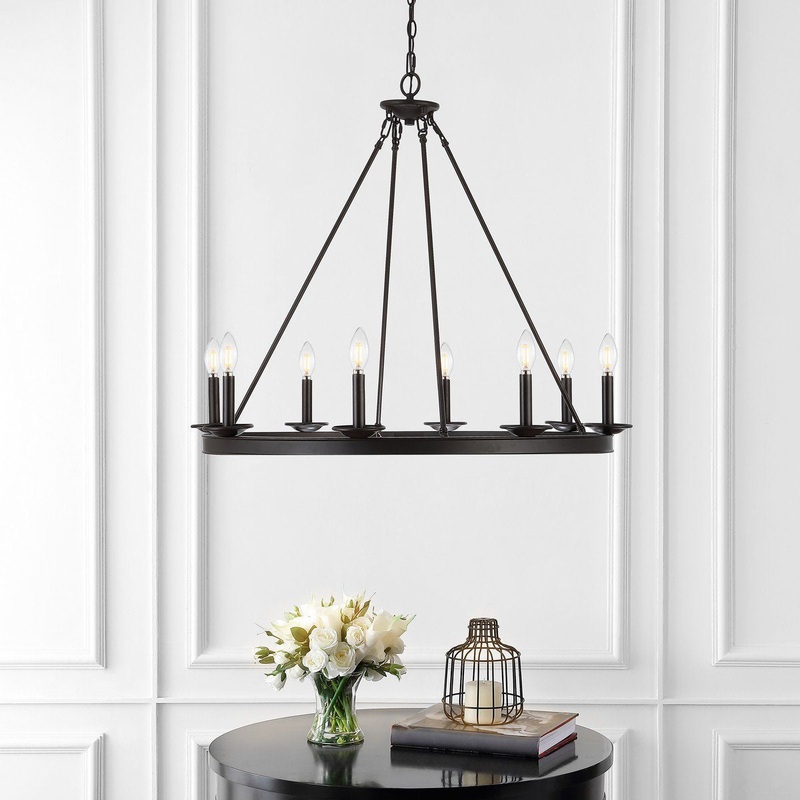 Safavieh Fauna 8Lt Chandelier - Oil Rubbed Bronze (Black)