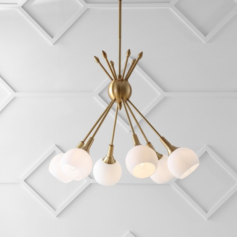 Safavieh Justine 6 Light 22-Inch Dia Adjustable Pendant - Brass Gold
