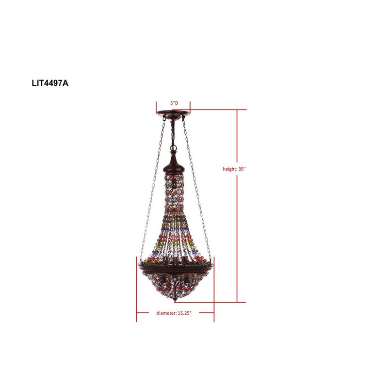 Safavieh Moroccan Gentle 15.25-Inch Dia Pendant Lamp - Dark Bronze