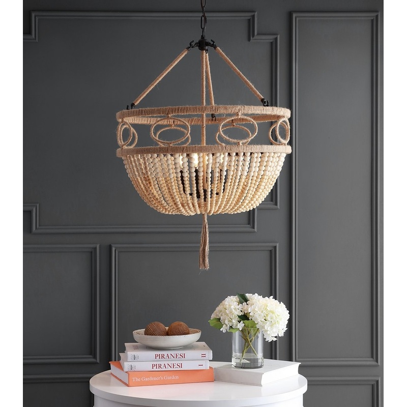 Safavieh Whitley Pendant - Brown Wooden Finish