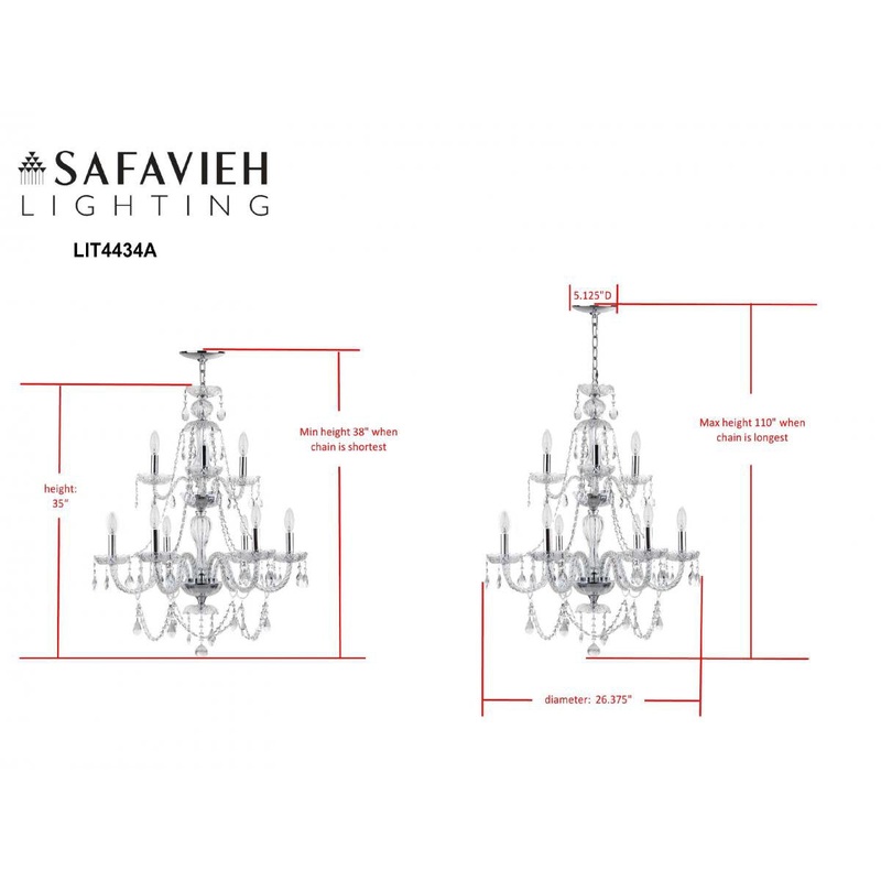 Safavieh Aura 9 Light 26-Inchdia Adjustable Beaded Chandelier - Chrome