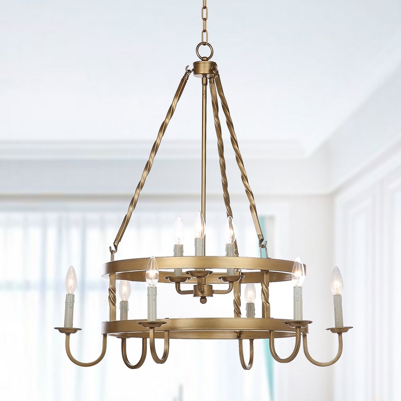Safavieh Crowley 31-Inch Dia Adjustable Chandelier - Gold