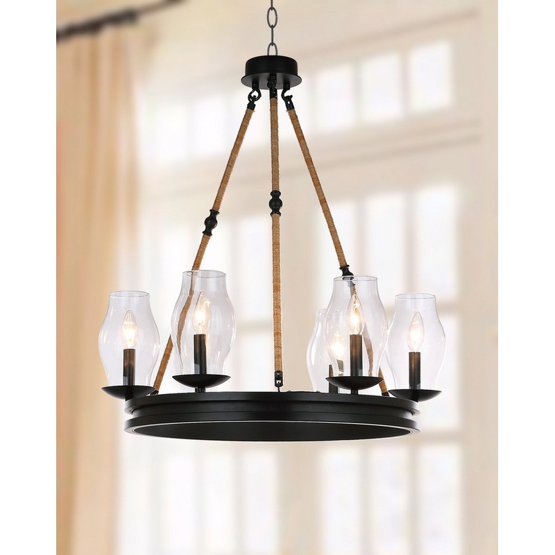 Safavieh Fritz 25-Inch Dia Adjustable Chandelier - Black
