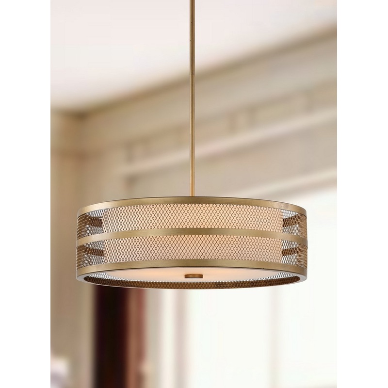 Safavieh Greta Veil 4 Light Antique Gold 20-Inch Dia Adjustable Pendant - Antique Gold