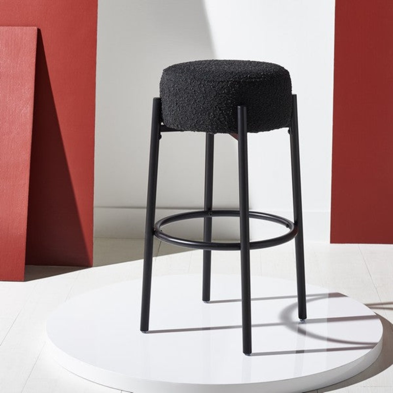 Safavieh Paisleigh Metal Leg Barstool - Black