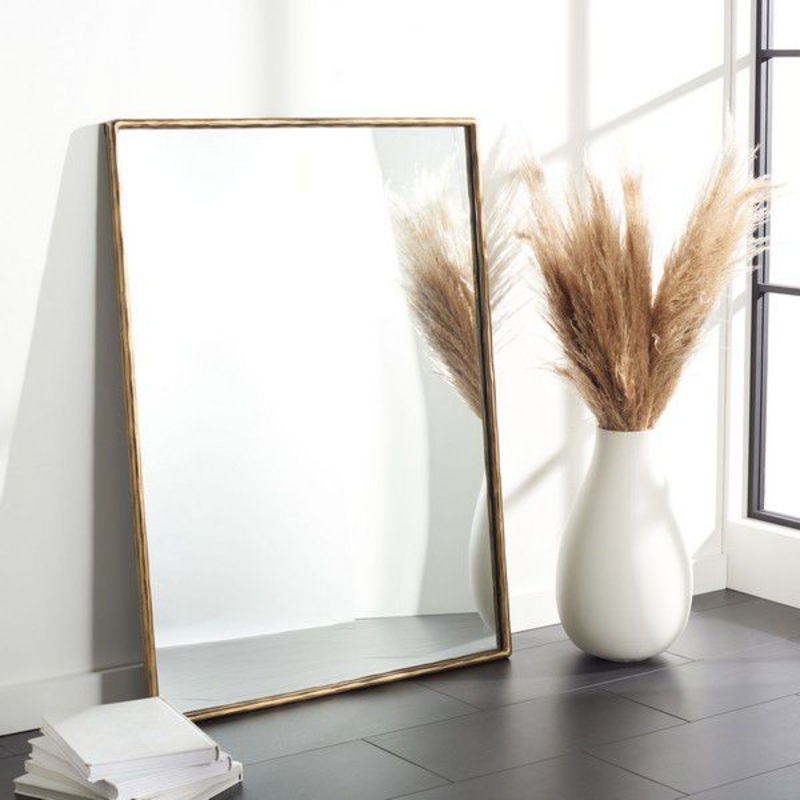 Safavieh Trish Large Rectangle Mirror - Brass