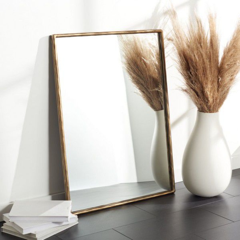 Safavieh Trish Small Rectangle Mirror - Brass