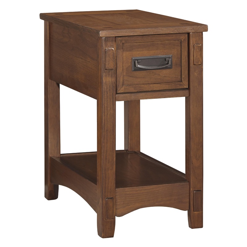 1 Drawer Chair Side End Table with Open Bottom Shelf, Brown By Benzara